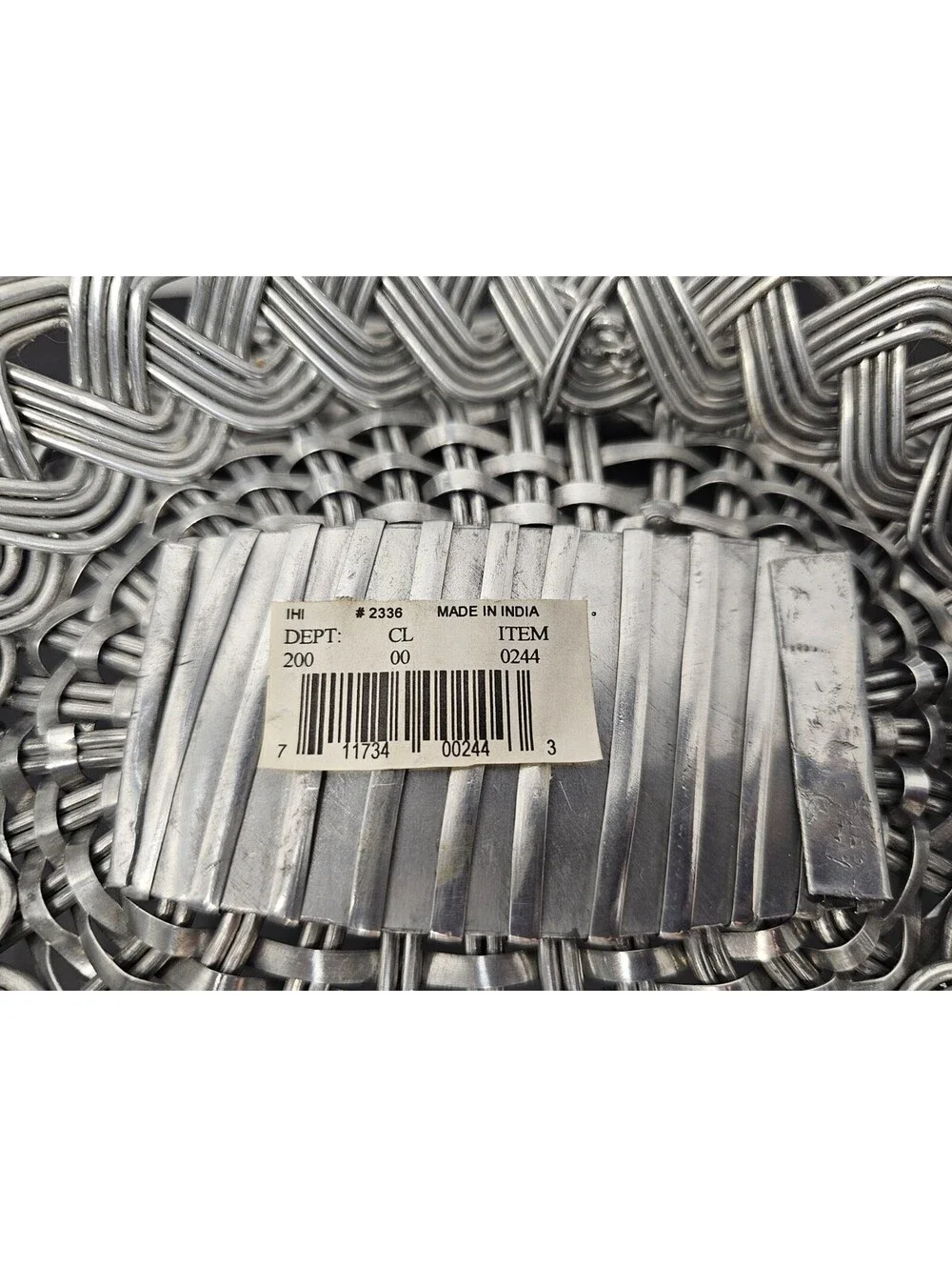 IHI Woven Wire Mesh Decorative Basket Bowl Silver Made in India